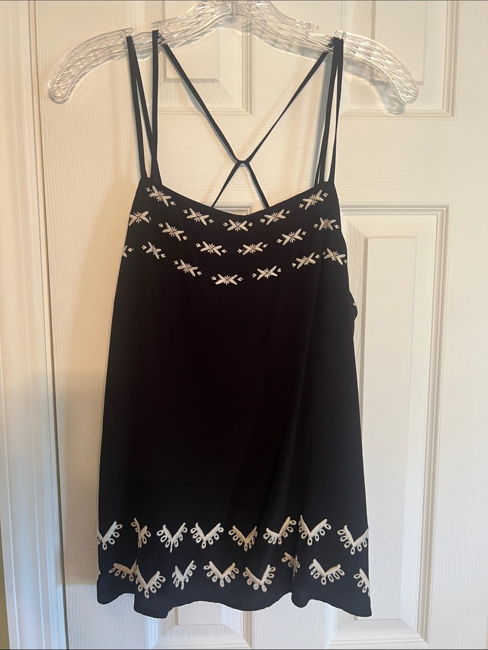 Black Embroidered Strappy top